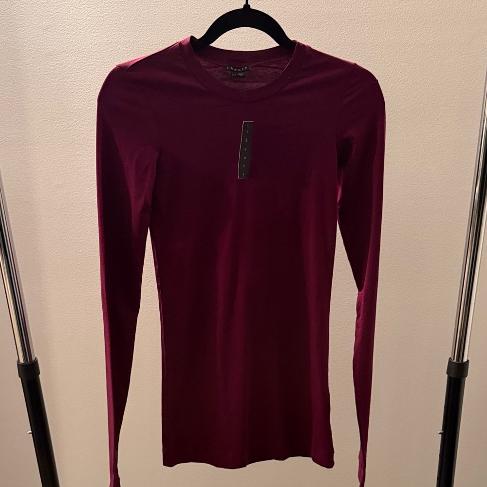 NWT Theory Burgundy/plum Long Sleeve Top